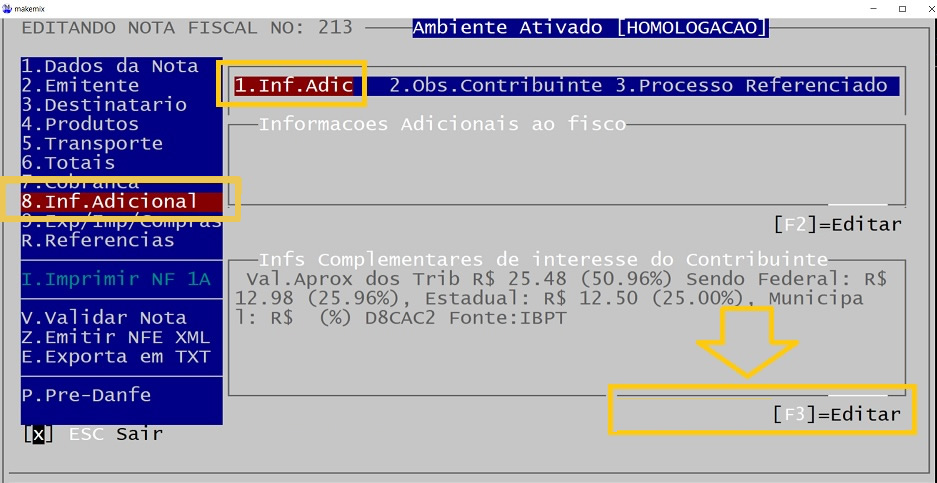 coloque as opções igual a imagem